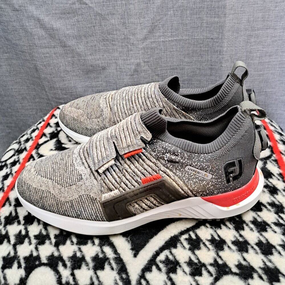 % Men 11M HyperFlex BOA Golf Shoes Grey/Red StratoFoam Performance A54